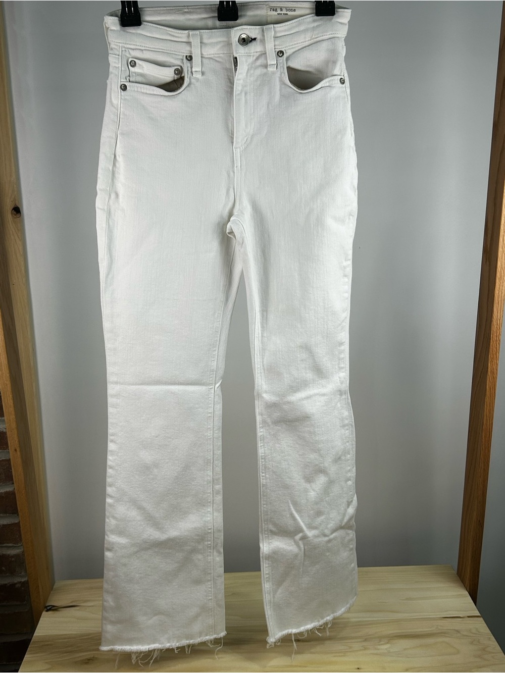 Rag & Bone - Nina High Rise Ankle Flare White Jeans